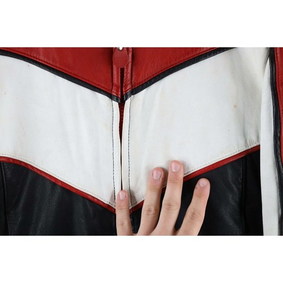 Vtg 80s Vetter Windjammer Womens 42 Distressed Leather Riding Motorcycle Jacket - Picture 6 of 11